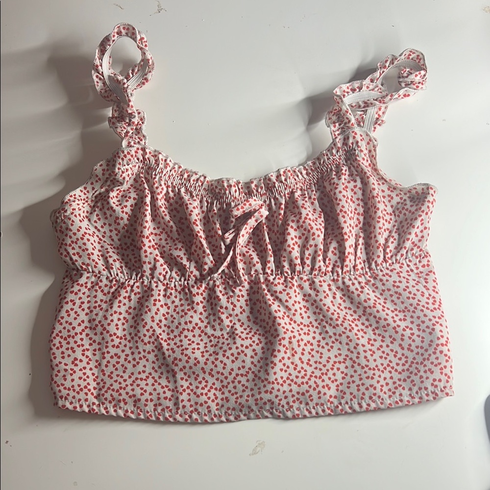 SHEIN Pink Smocked Tie Front Sleeveless Tank Top